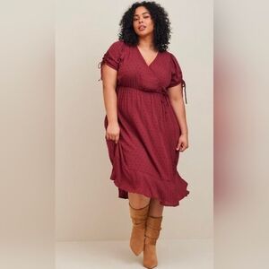 NWT Torrid Midi Swiss Linen Surplice Dress Size 2X / 18-20